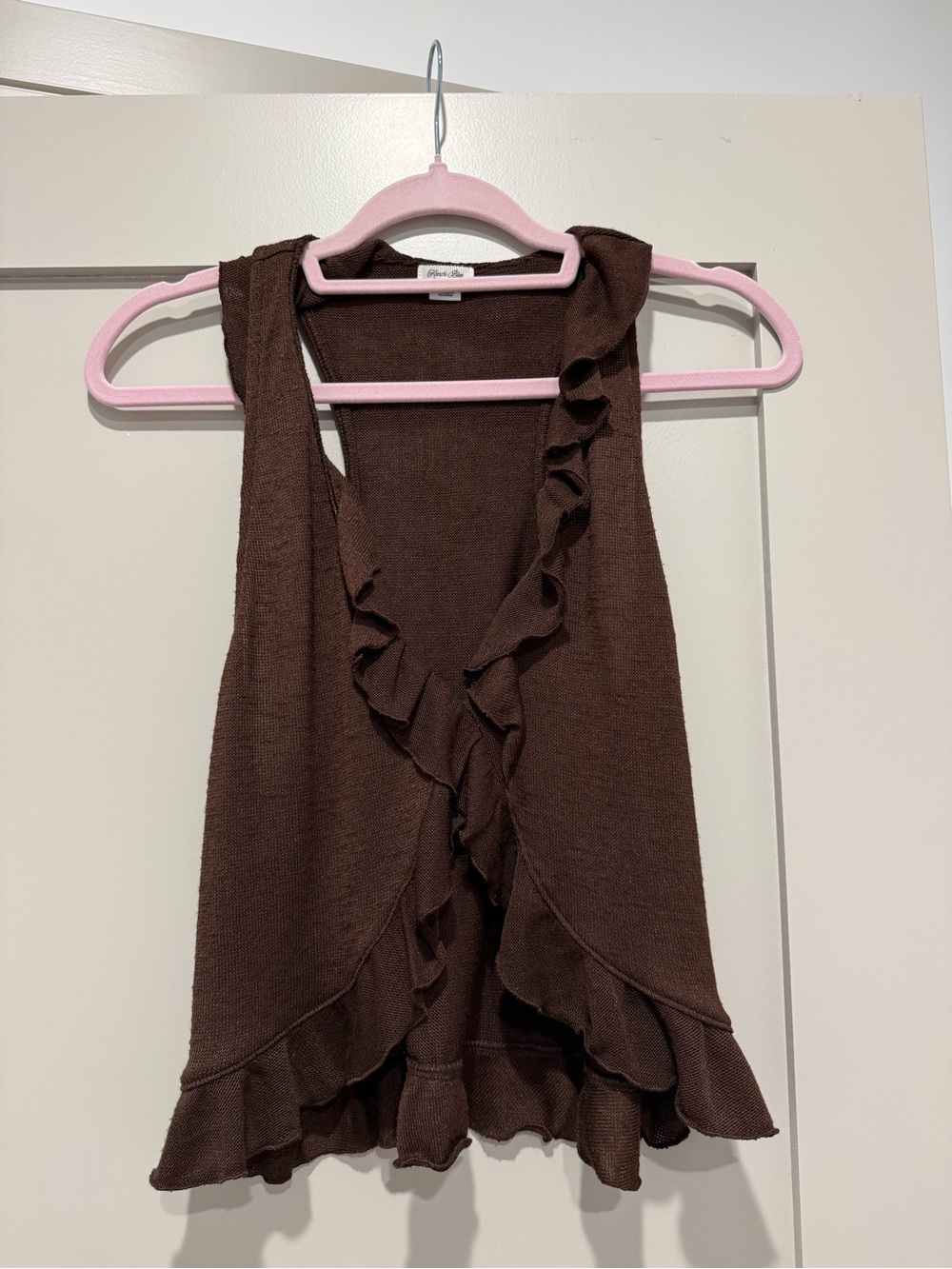 Urban Outfitters Brown Ruffle Knit Camisole